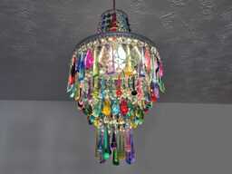 "Unique Maximalist 4-Tier Chandelier Pendant Light 9"" X 15"