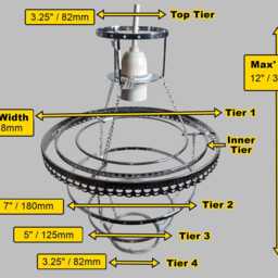 "Unique Maximalist 4-Tier Chandelier Pendant Light 9"" X 15" - thumbnail 2