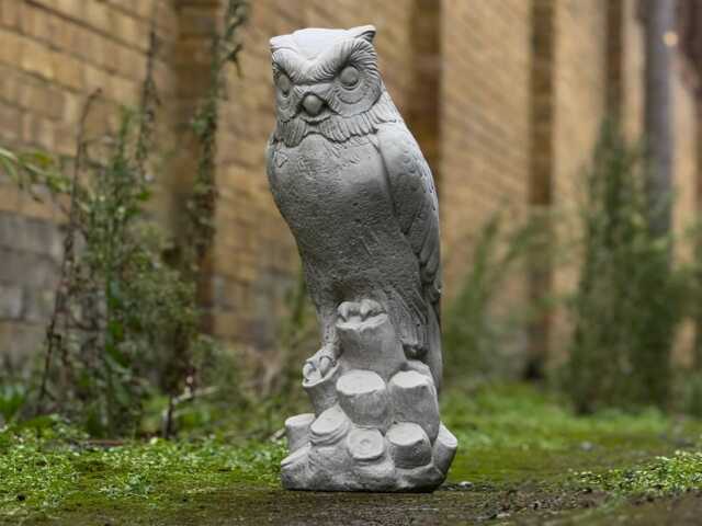 Outdoor Owl Sculpture Concrete Wildlife Decoration Stone Bird Figurine Cement Woodland Guardian Statue Nature Yard Art Owl Lover Gift - image 1