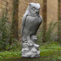 Outdoor Owl Sculpture Concrete Wildlife Decoration Stone Bird Figurine Cement Woodland Guardian Statue Nature Yard Art Owl Lover Gift - thumbnail 2