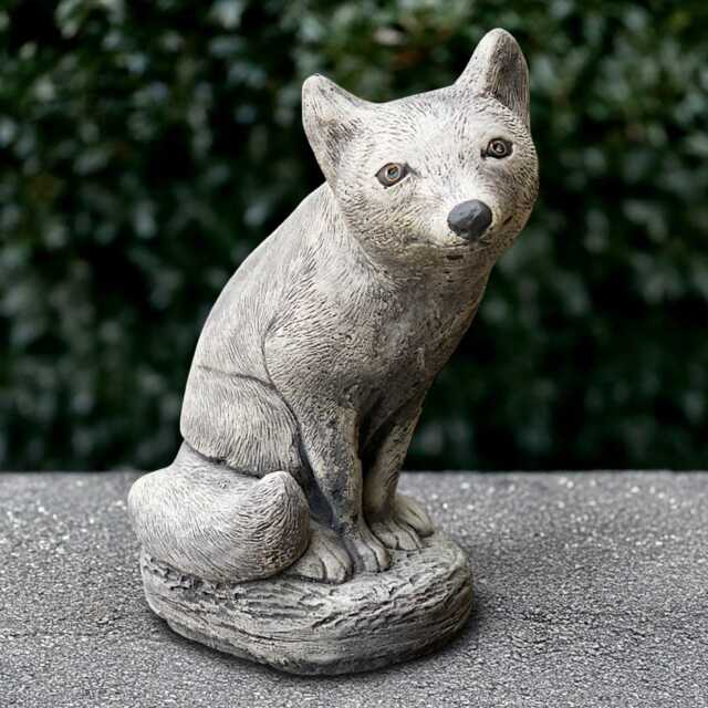Outdoor Fox Sculpture Cement Sitting Fog Figurine Concrete Decoration Stone Wildlife Ornament Fox Lover Gift Yard Art Handmade - image 1