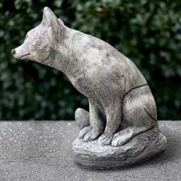 Outdoor Fox Sculpture Cement Sitting Fog Figurine Concrete Decoration Stone Wildlife Ornament Fox Lover Gift Yard Art Handmade - thumbnail 4