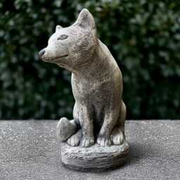 Outdoor Fox Sculpture Cement Sitting Fog Figurine Concrete Decoration Stone Wildlife Ornament Fox Lover Gift Yard Art Handmade - thumbnail 2
