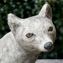 Outdoor Fox Sculpture Cement Sitting Fog Figurine Concrete Decoration Stone Wildlife Ornament Fox Lover Gift Yard Art Handmade - thumbnail 3