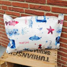 Outdoor Cushions - Made Of Oilcloth Maritime Blue/White Nordic Living, Garden & Lounge Decoration in Three Different Sizes - thumbnail 4