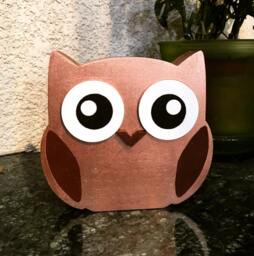 Wooden Animal Decor, Owl Sign, Home Wall Shelf Kids Room Baby Gift, Animals, Nursery Art - thumbnail 1