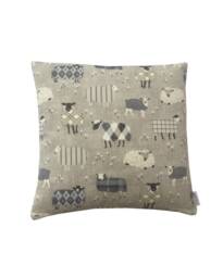 Handmade Sheep Double Sided Linen Cushion Cover Country Home Decor - thumbnail 1