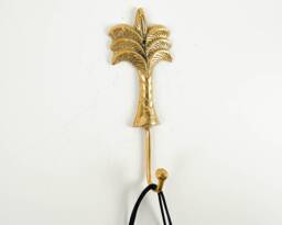Unique Coconut Tree Bronze Hook, 8.2 Inch Figurine, Key Hanger, Wall Towel Miniature, Bathroom Decor, Ocean Home Gifts