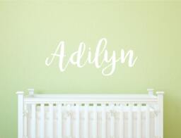 Personalized Kids Name Wall Decal - Cursive Cling Baby Room Nursery Wall Decals - thumbnail 1