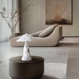Mushroom Table Lamp, White Washable Paper Lampshade, Japandi, Minimalist Style, Interior Decor - thumbnail 2