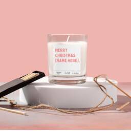 Personalised Merry Christmas Candle. Christmas Gift. Customised Candle Gift Set For - thumbnail 2