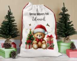Personalised Christmas Sack, Girl's Boy's Eve Stocking, Present Bag, Father Christmas, Bag
