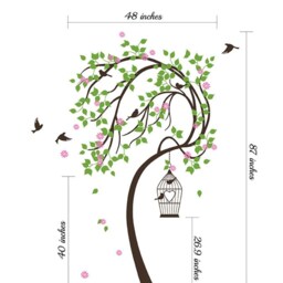 Cherry Blossom Tree Wall Decal Nursery Kids Room Decor - thumbnail 2
