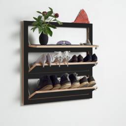 Fl??pps Shoe Rack 80x80-3 - Black - thumbnail 3