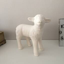 Lamb Figurine, Christmas Decoration, Ready To Paint, Ceramic Baby Lamb, Bisque, Paintable Ceramics, Figure, Craft Paint