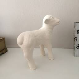 Lamb Figurine, Christmas Decoration, Ready To Paint, Ceramic Baby Lamb, Bisque, Paintable Ceramics, Figure, Craft Paint - thumbnail 3