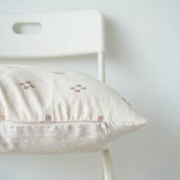 Cream Brown Dot Block Print Pillow - thumbnail 3
