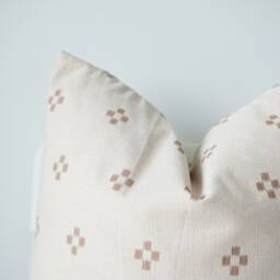Cream Brown Dot Block Print Pillow - thumbnail 2