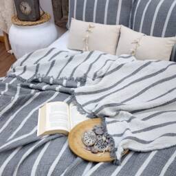 Ethnic Bohemian Cotton Muslin Blanket, House Warming Gift, Queen Or King Size Blanket