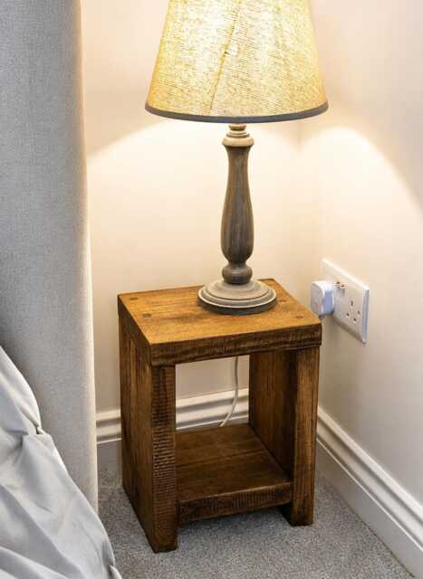 A Rustic Handmade Wooden Small Bedside Table/ Side Table, Also Available As A Pair - image 1
