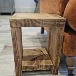 A Rustic Handmade Wooden Small Bedside Table/ Side Table, Also Available As A Pair - thumbnail 3