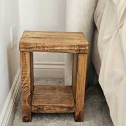 A Rustic Handmade Wooden Small Bedside Table/ Side Table, Also Available As A Pair - thumbnail 2