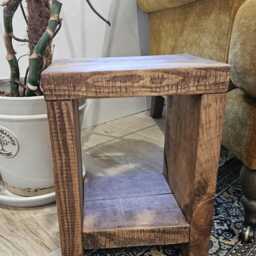 A Rustic Handmade Wooden Small Bedside Table/ Side Table, Also Available As A Pair - thumbnail 4
