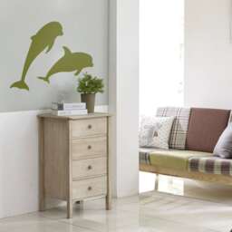 Dolphin Silhouette Wall Decal - Modern Sea Life Vinyl Sticker - thumbnail 3