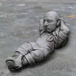 Sleeping Farmer Statue Concrete On Barrel Sculpture Country Yard Ornament Rustic Garden Decor Handmade Outdoor Figurine Farm Gift - thumbnail 4
