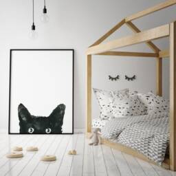Black Cat, 29, 7x42 cm, Watercolour, Home Decor, Birthday Gift, Animal Poster, Bedroom Housewarming Urbanjunglestories - thumbnail 3