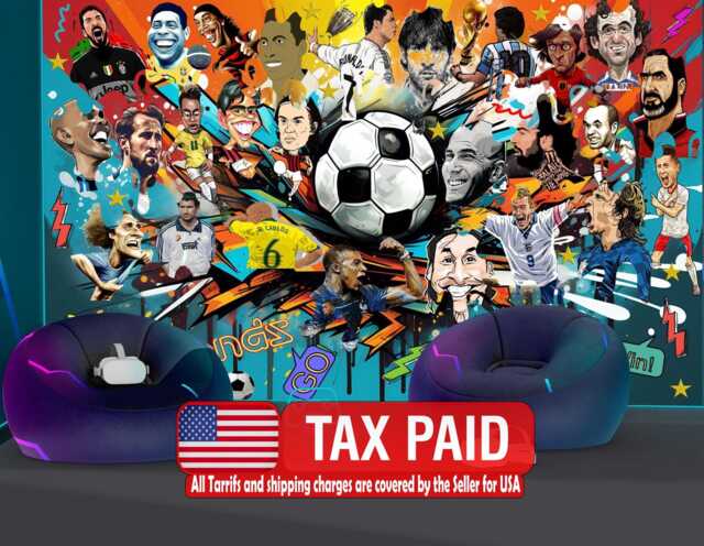 Football Legends Wallpaper Mural, Boys Room Decor, Peel & Stick Decal - image 1