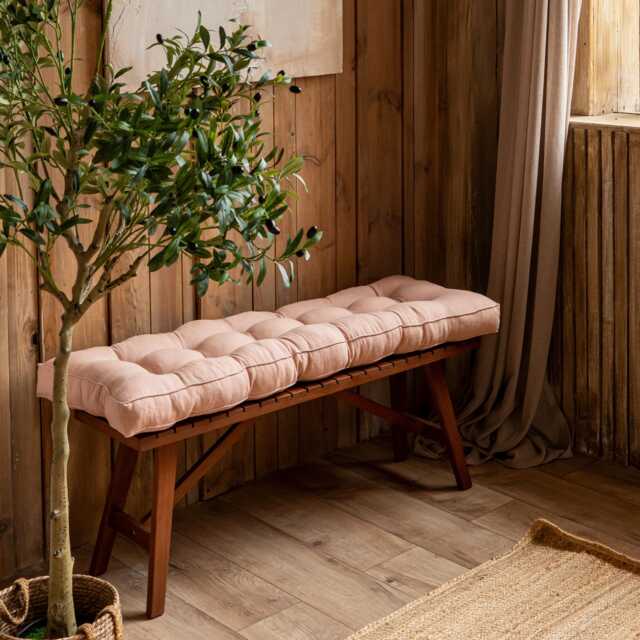 Linen Bench Cushion, Seat Cushion, Floor Window Seat Seat, French Cushion Sofa Cushion - image 1