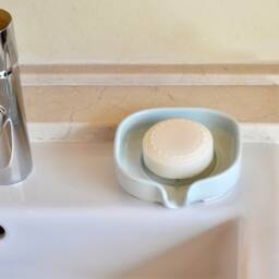 Self-Draining Porcelain Soap Dish, Handmade Ceramic Holder, 4 Glaze Colours, Roman Style Spout Drain - thumbnail 3