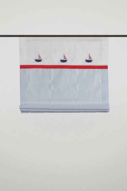 Rollo Liv - Embroidery Boats - Roman Blind - Made To Measure Possible - image 1