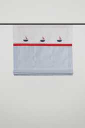 Rollo Liv - Embroidery Boats - Roman Blind - Made To Measure Possible - thumbnail 1