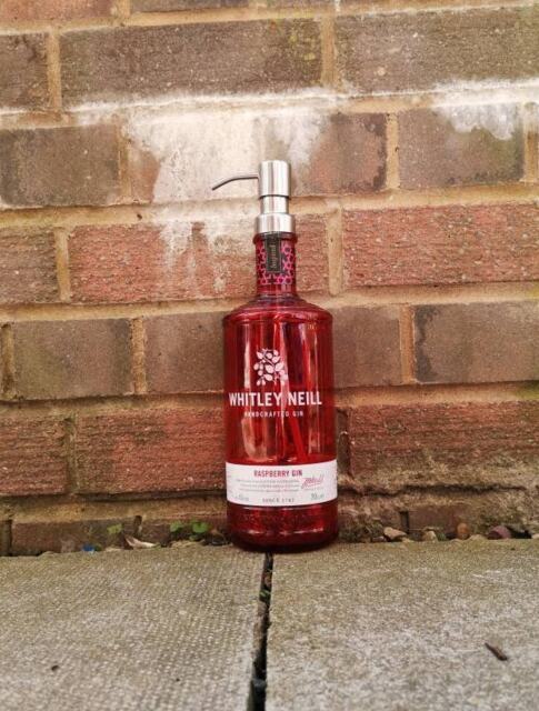 Whitley Neill Raspberry Gin Bottle Soap Dispenser With Stainless Steel Pump & Water Resistant Label - image 1