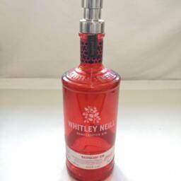Whitley Neill Raspberry Gin Bottle Soap Dispenser With Stainless Steel Pump & Water Resistant Label - thumbnail 3