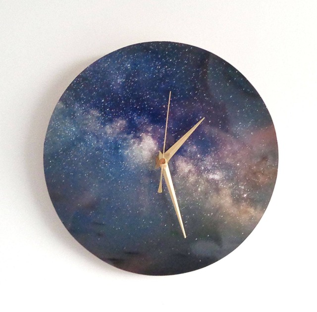 Galaxy Wall Clock - Decoupage Photo Space Stars Astronomy Night Sky Milky Way - image 1