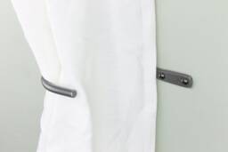 Hand Forged Iron Curtain Tie Backs - Rustic Modern Holdbacks, Pair - thumbnail 1