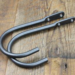 Hand Forged Iron Curtain Tie Backs - Rustic Modern Holdbacks, Pair - thumbnail 2