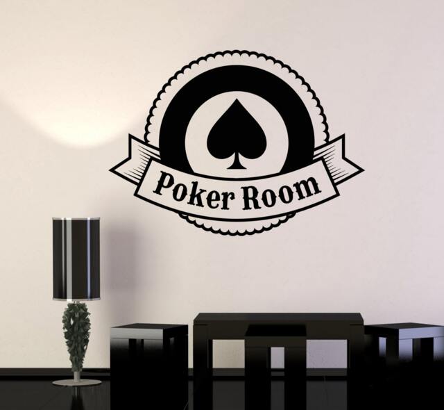 Poker Room Sign Vinyl Wall Decal Casino Games Man Cave Decor Stickers Mural - #2384Di - image 1