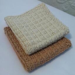 Hand Knit Cotton Wash Cloths in Neutral Tones Quiltsy Handmade - thumbnail 2