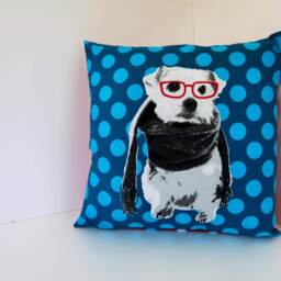 Dog Pillow Case, Sofa Bedding Throw, Decorative Cover For Kids Dog Throw Set, Japanese Fabric Polka Dots - thumbnail 2