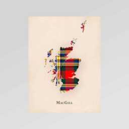 Clan Macgill Scottish Tartan Map - Of Scotland Family Wall Decor, Ready To Hang - thumbnail 2
