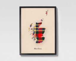 Clan Macgill Scottish Tartan Map - Of Scotland Family Wall Decor, Ready To Hang - thumbnail 1
