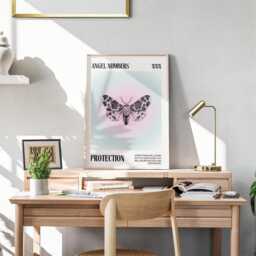 Angel Number 444 Protection Poster, Aura Prints, Spiritual Wall Art, Retro Gallery Affirmations, Trendy Decor, Bedroom Art - thumbnail 3