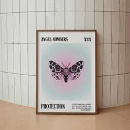 Angel Number 444 Protection Poster, Aura Prints, Spiritual Wall Art, Retro Gallery Affirmations, Trendy Decor, Bedroom Art - thumbnail 2