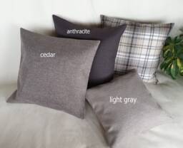 Plaid Pillow Cover Poly Linen Look, Modern Throw - thumbnail 1