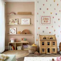 Cool Kid Banner in Pink, Lilac & Orange, Children's Organic Cotton Wall Hanging, Perfect Decor For Girls Room - thumbnail 2