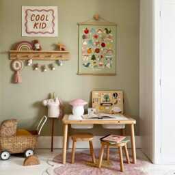 Cool Kid Banner in Pink, Lilac & Orange, Children's Organic Cotton Wall Hanging, Perfect Decor For Girls Room - thumbnail 3